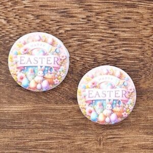 Happy Easter with Eggs Silicone Focal Bead