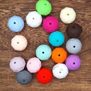 Faceted Silicone Beads, Choice of Color