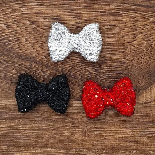 Rhinestone Bow Acrylic Bead, Choice of Color