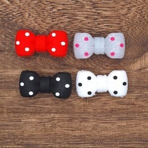 3d Petite Bow Silicone Focal Bead