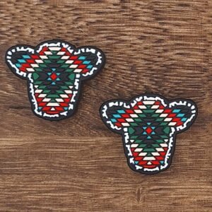 Aztec Print Cow Silicone Focal Bead