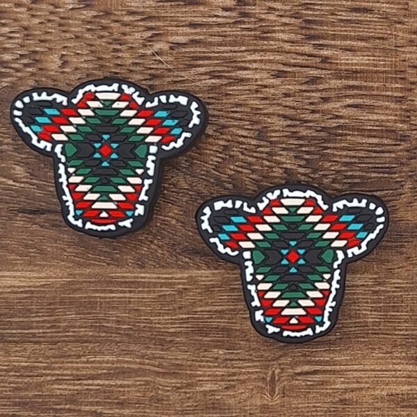 Aztec Print Cow Silicone Focal Bead