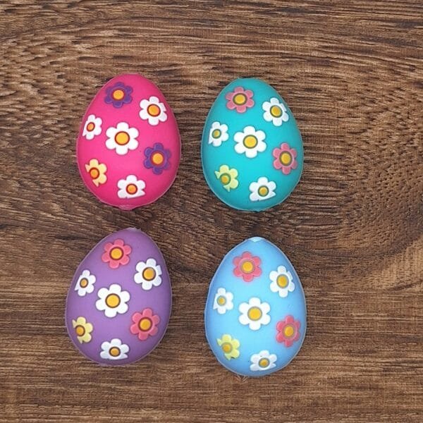 3d Easter Eggs Silicone Focal Bead, Choice of Color