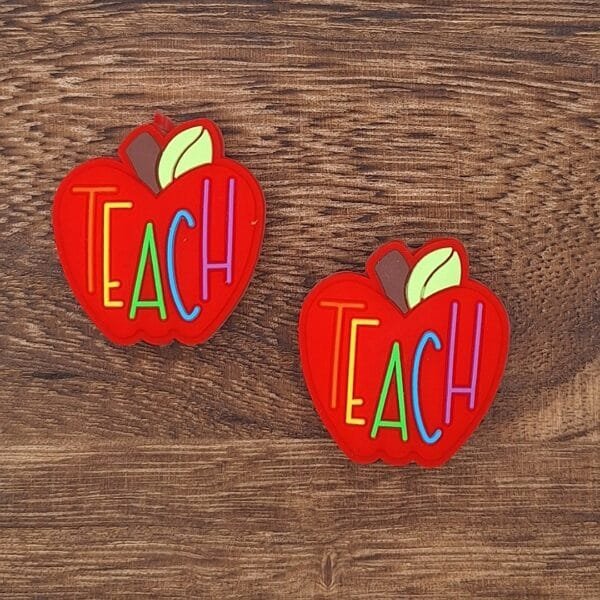 TEACH Apple Silicone Focal Bead