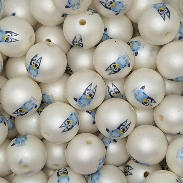 20mm Blue Dog Acrylic Bead