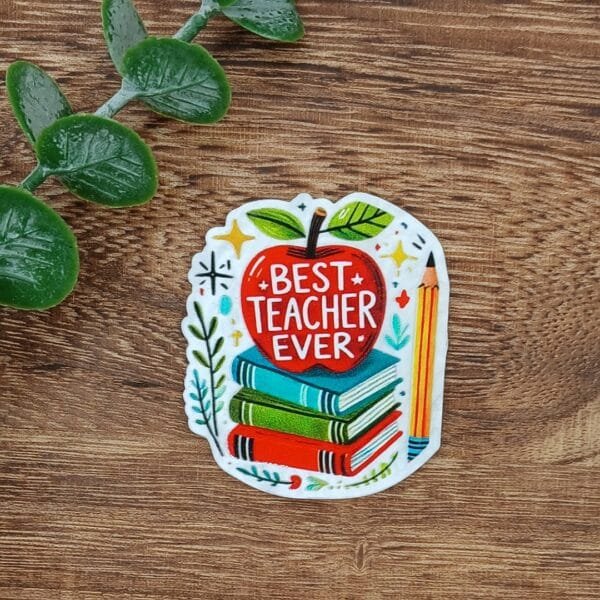 Best Teacher Ever Glitter Flatback