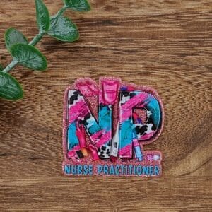 Nurse Practitioner Glitter Flatback