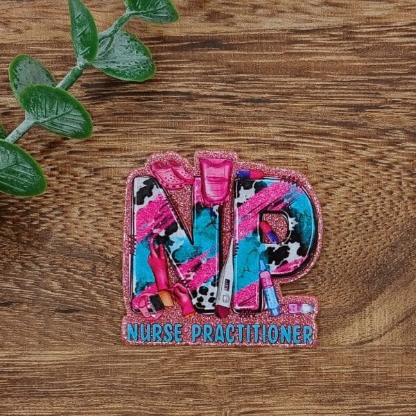 Nurse Practitioner Glitter Flatback