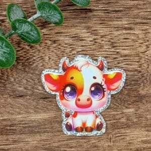 Baby Cow Glitter Flatback