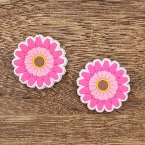Pink Petal Flower Soft PVC Focal Bead