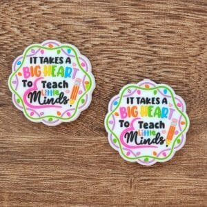 Big Heart to Teach Little Minds Silicone Focal Bead