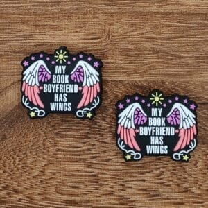 My book boyfriend has wings Silicone Focal Bead