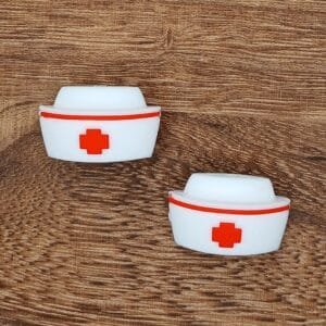 3D Nurse Hat Silicone Focal Bead