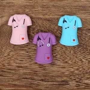 3D Scrub Silicone Focal Bead, Choice of Color