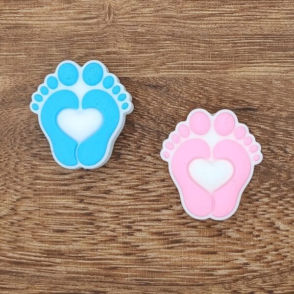 Heart Footprint Silicone Focal Bead