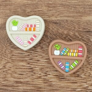 Heart Bookshelf Silicone Focal Bead
