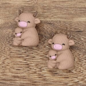 Mama & Baby Cow Silicone Focal Bead