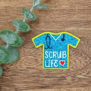 Turquoise Glitter Scrub Top Glitter Flatback