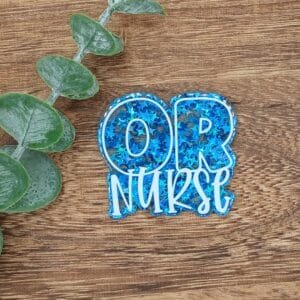 OR Nurse Glitter Flatback