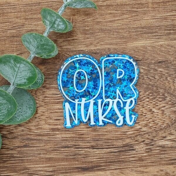 OR Nurse Glitter Flatback
