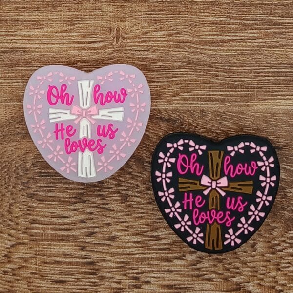 Oh how he loves us Silicone Focal Bead, Choice of color