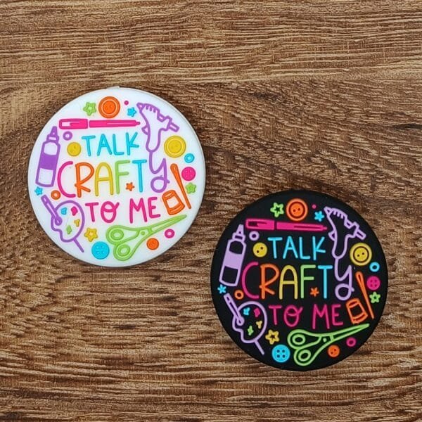 Talk crafty to me Silicone Focal Bead, Choice of Color
