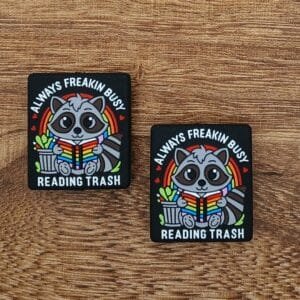 Always busy reading trash Silicone Focal Bead
