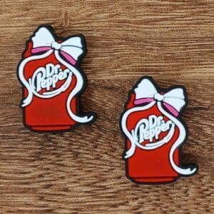 Dr. Pepper with Bow Silicone Focal Bead