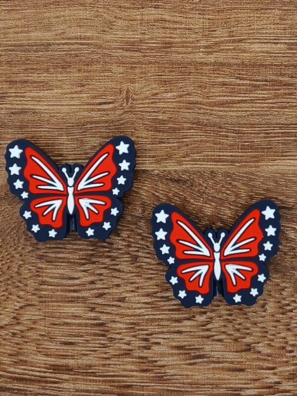 RWB Star Butterfly Silicone Focal Bead
