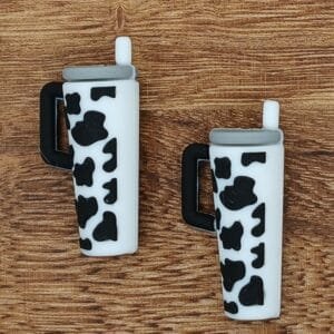 3D Cow Print Tumbler Silicone Focal Bead
