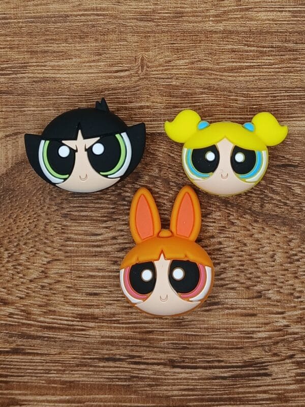 3D Powerpuff Girls Silicone Focal Bead, choice of design